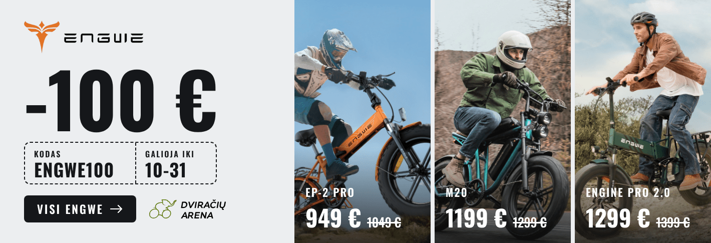 Engwe dviračiai 100 € pigiau su kodu ENGWE100