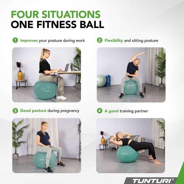 Gimnastikos kamuolys TUNTURI Gymball 55cm, Anti-Burst, Benzinas
