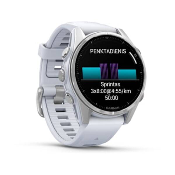 Garmin fēnix 8 43 mm AMOLED išmanusis sportinis laikrodis (Sidabrinės spalvos)