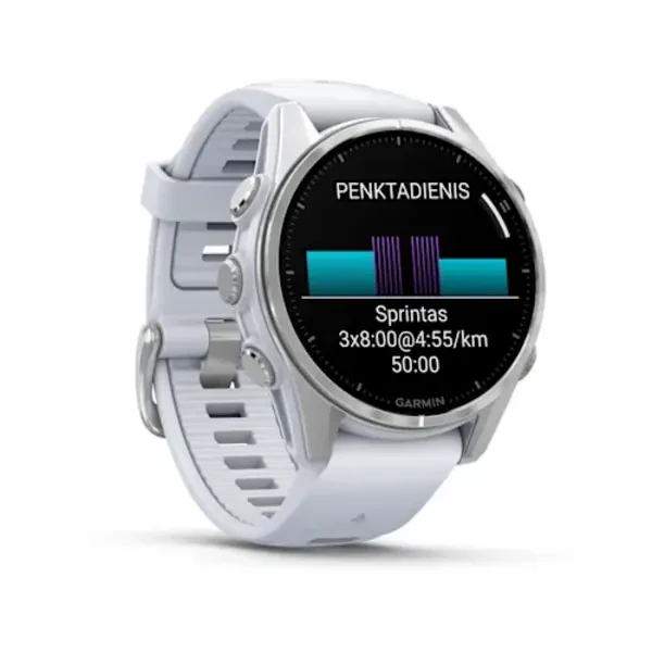 Garmin fēnix 8 43 mm AMOLED išmanusis sportinis laikrodis (Sidabrinės spalvos)