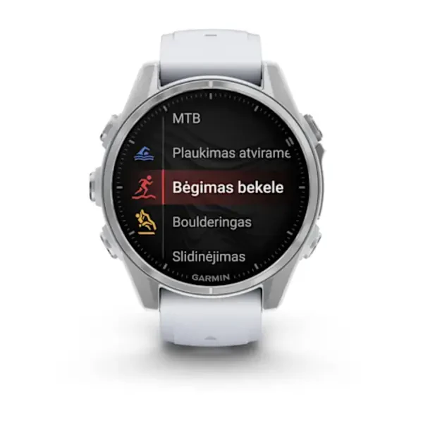 Garmin fēnix 8 43 mm AMOLED išmanusis sportinis laikrodis (Sidabrinės spalvos)