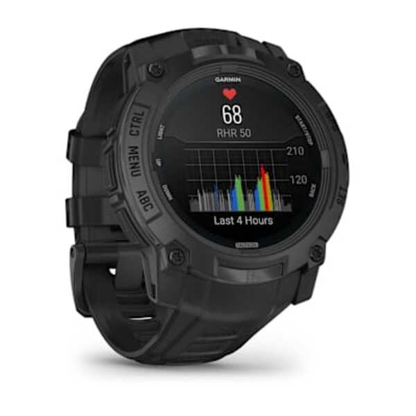 Garmin Instinct&reg; 3 &ndash; 50 mm, AMOLED, Tactical Edition i&scaron;manusis sportinis laikrodis  Juodas su juodu dirželiu
