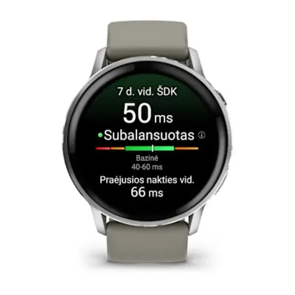 Garmin Venu® 4 – 45 mm Sportinis išmanusis laikrodis (Lunar Silver)
