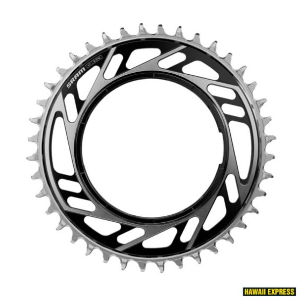 Priekinė žvaigždė SRAM ROAD 42T THREADED MOUNT X-SYNC 6.5MM OFFSET RED E1 BLACK/SILVER (including thread back up pin for chainring)
