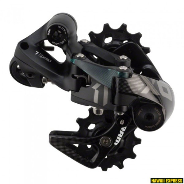 Galinis pavarų perjungėjas SRAM X01DH Type 3.0 7-Speed Short Cage Black