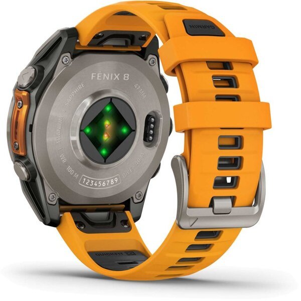 Garmin Fenix 8 AMOLED 47mm išmanusis sportinis laikrodis Sapphire, Titanium with Spark orange/graphite