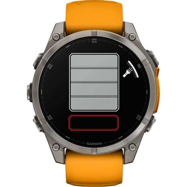 Garmin Fenix 8 AMOLED 47mm išmanusis sportinis laikrodis Sapphire, Titanium with Spark orange/graphite