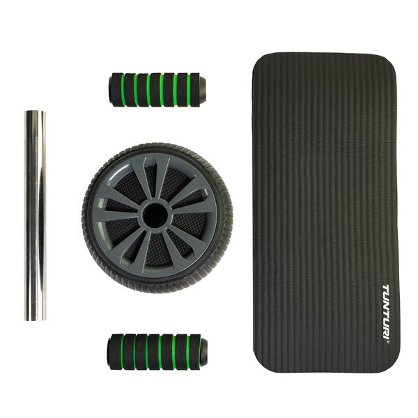 Pilvo preso volelis TUNTURI Pro Exercise Wheel Deluxe, su kelių pagalvėle