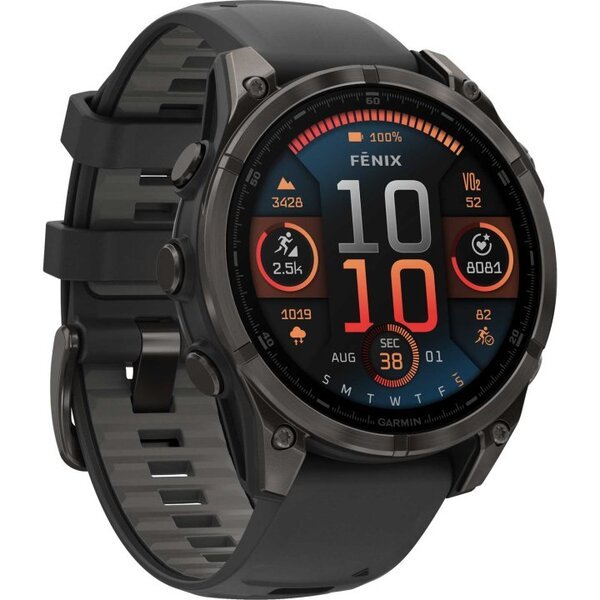 Garmin Fenix 8 AMOLED 47mm i&scaron;manusis sportinis laikrodis Sapphire titanium Carbon Grey 