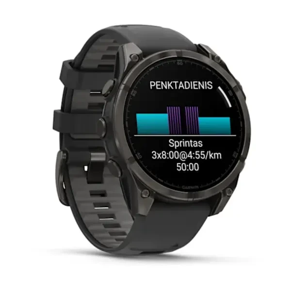 Garmin fenix 8  47mm Sapphire AMOLED išmanusis sportinis laikrodis (Titanium Carbon Grey spalvos)