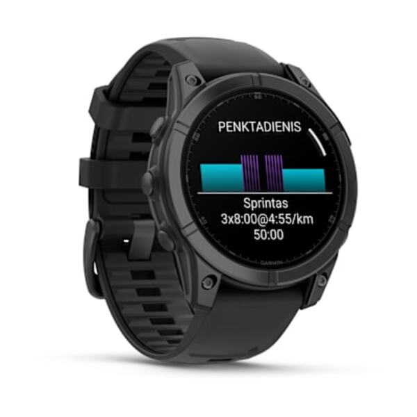 Garmin fenix E – 47 mm, AMOLED  išmanusis sportinis laikrodis (Pilkai melsvos spalvos)