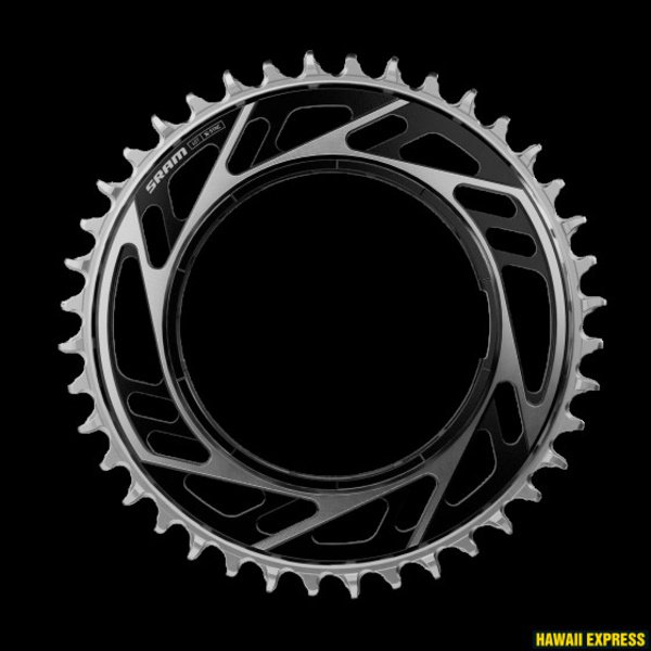 Priekinė žvaigždė SRAM ROAD 44T THREADED MOUNT X-SYNC 6.5MM OFFSET RED E1 BLACK/SILVER (including thread back up pin for chainring)