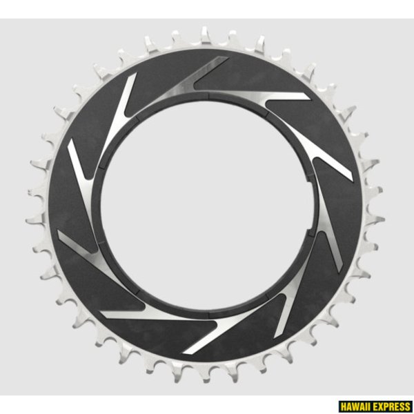 Priekinė žvaigždė SRAM T-TYPE 38T Powermeter Threaded 3mm Offset Eagle (including pin thread backup and screw) - Black/Silver XXSL D1