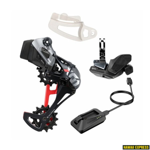 Pavarų grupė SRAM X01 Eagle AXS Upgrade Kit Red (Rear Der wBattery and Battery Protector, Rocker Paddle Controller wClamp, Charger/Cord, Chain Gap Tool)