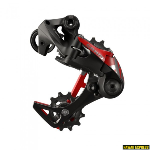 Galinis pavarų perjungėjas SRAM X01DH 7-Speed Short Cage Red A3