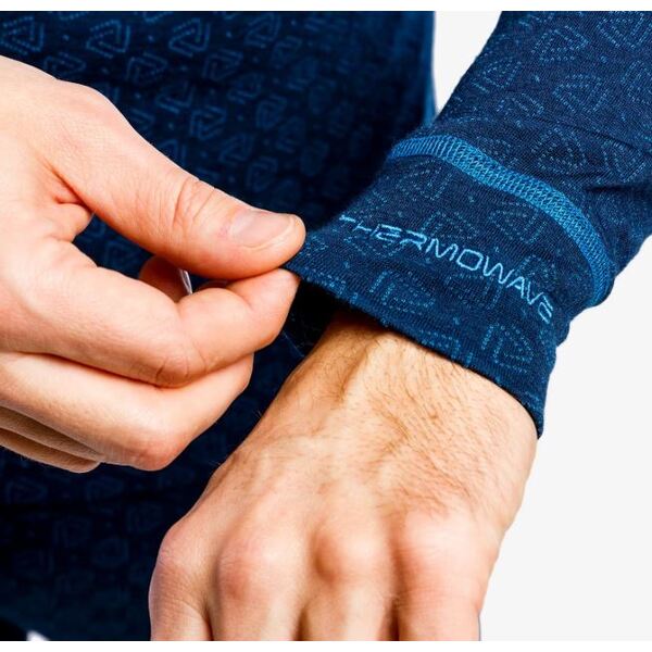 Termo marškinėliai Thermowave vyr. Merino Xtreme ilgom rankovėm mėlyni