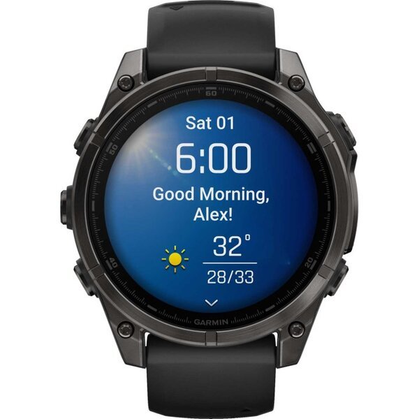 Garmin Fenix 8 AMOLED 47mm išmanusis sportinis laikrodis Sapphire titanium Carbon Grey 