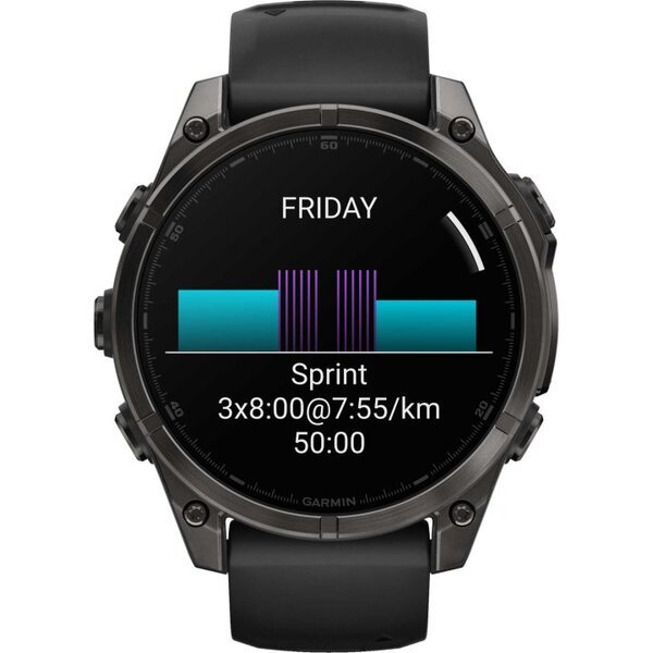 Garmin Fenix 8 AMOLED 47mm išmanusis sportinis laikrodis Sapphire titanium Carbon Grey 