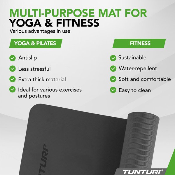 Jogos kilimėlis Tunturi Yogamat 8mm, juodas
