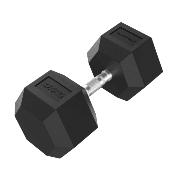 Hantelis TUNTURI Platinum Hex guminis hantelis, 37,5 kg