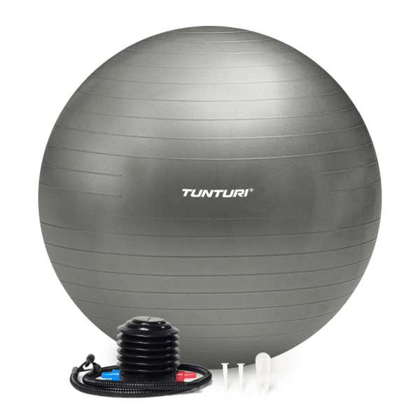 Gimnastikos kamuolys TUNTURI Gymball 55 cm, atsparus sprogimams, sidabrinis