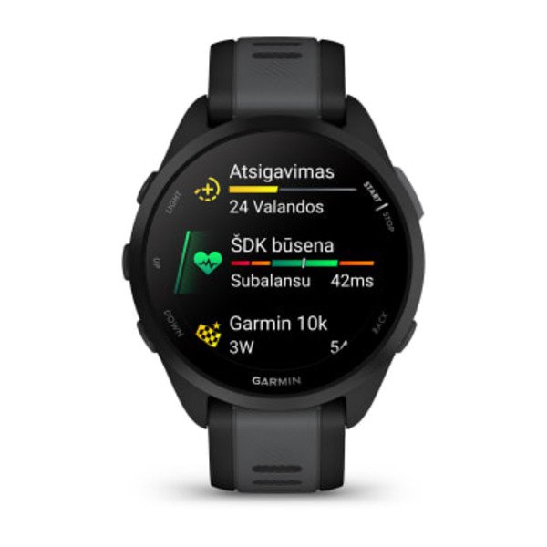 Garmin Forerunner 165  i&scaron;manusis laikrodis Juodos / pilkai melsvos spalvos