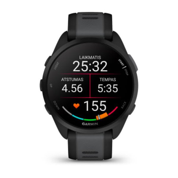 Garmin Forerunner 165  i&scaron;manusis laikrodis Juodos / pilkai melsvos spalvos