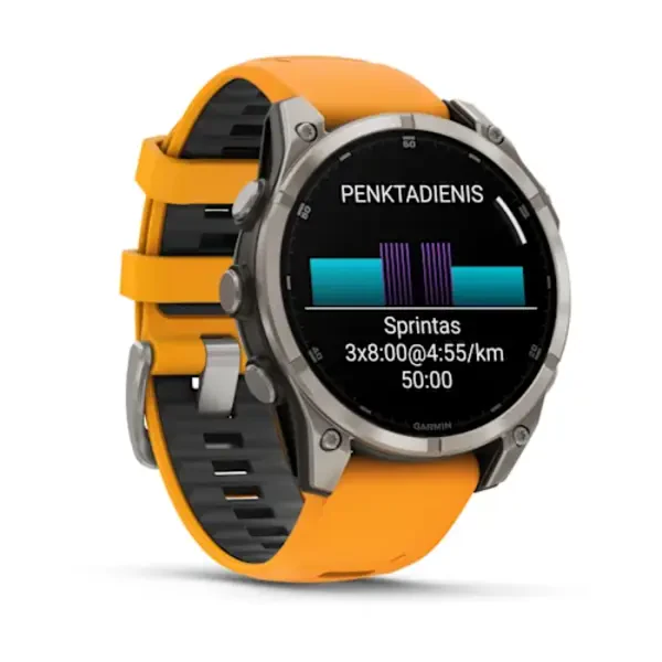Garmin fenix 8 47mm Sapphire AMOLED išmanusis sportinis laikrodis (Titano spalvos)