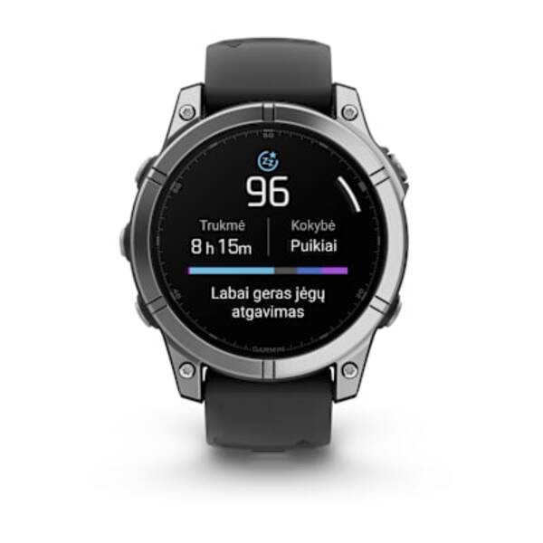 Garmin fenix E – 47 mm, AMOLED išmanusis sportinis laikrodis (Nerūdijančio plieno spalvos)