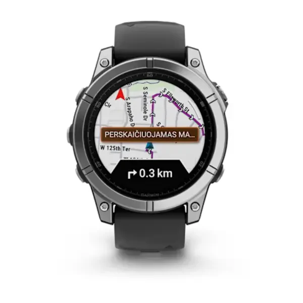 Garmin fenix E – 47 mm, AMOLED išmanusis sportinis laikrodis (Nerūdijančio plieno spalvos)