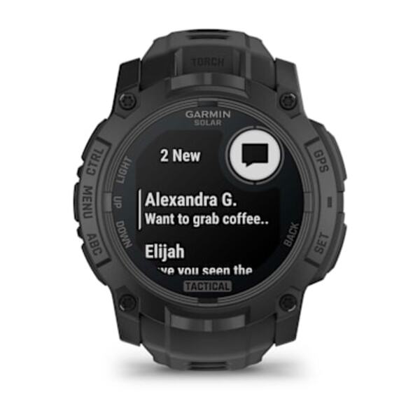 Garmin Instinct&reg; 3 &ndash; 50 mm, Solar, Tactical Edition i&scaron;manusis sportinis laikrodis Juodas su juodu dirželiu 
