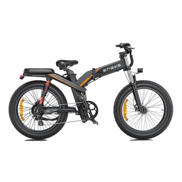 Dviratis 24  elektrinis sulankstomas Engwe X24 1000Wh viena baterija juodas