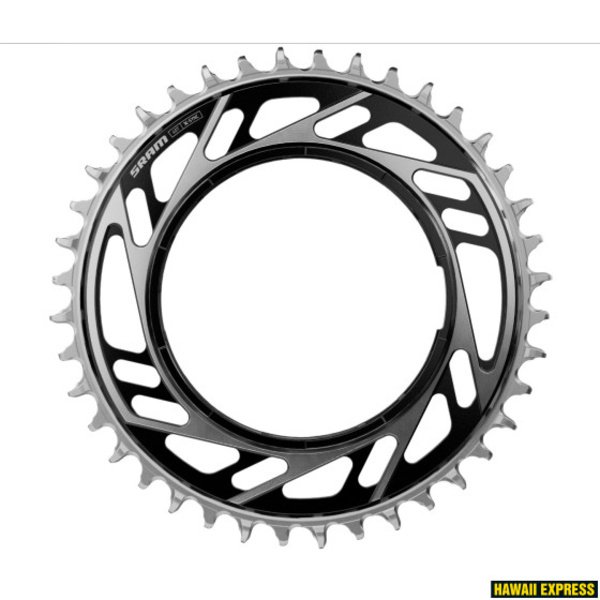 Priekinė žvaigždė SRAM ROAD 46T THREADED MOUNT X-SYNC 6.5MM OFFSET RED E1 BLACK/SILVER (including thread back up pin for chainring)