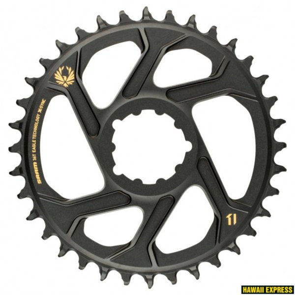 Priekinė žvaigždė SRAM X-SYNC 2 38T Direct Mount 6mm Offset Alum Eagle Gold
