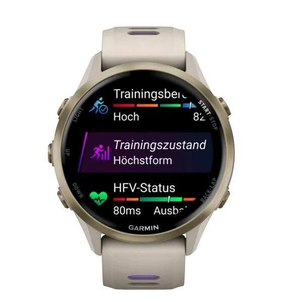 Garmin Forerunner® 970 Soft Gold Titanium išmanusis laikrodis