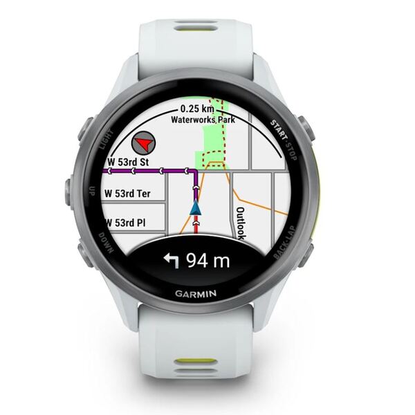 Garmin Forerunner® 970  Whitestone/Amp Yellow išmanusis laikrodis