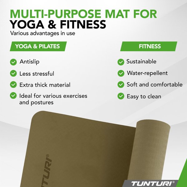 Jogos kilimėlis Tunturi Yogamat 8mm, Army Green