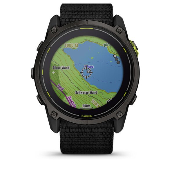 Garmin Enduro 3 Carbon Grey DLC Titanium with Black UltraFit Nylon Strap i&scaron;manusis laikrodis