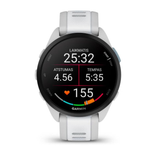 Garmin Forerunner 165  i&scaron;manusis laikrodis Pilk&scaron;vos / baltojo akmens spalvos