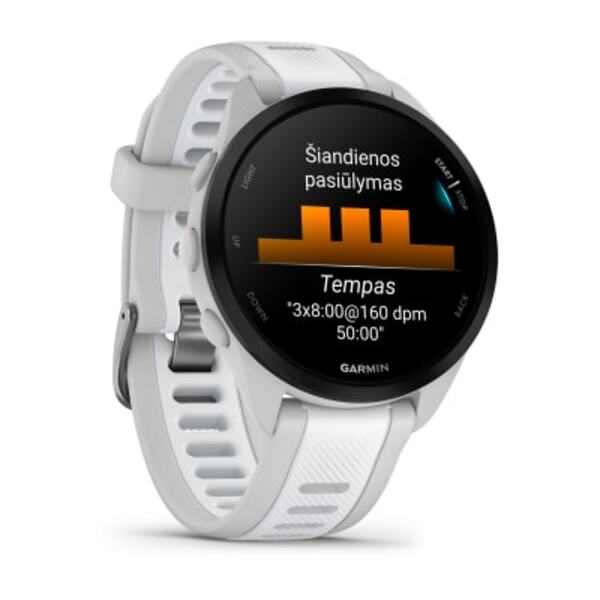 Garmin Forerunner 165  i&scaron;manusis laikrodis Pilk&scaron;vos / baltojo akmens spalvos