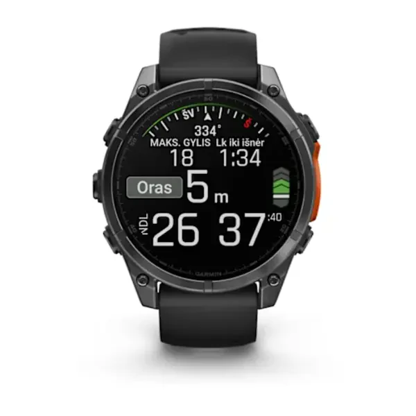 Garmin fēnix 8 47 mm AMOLED išmanusis sportinis laikrodis (Juodos spalvos)