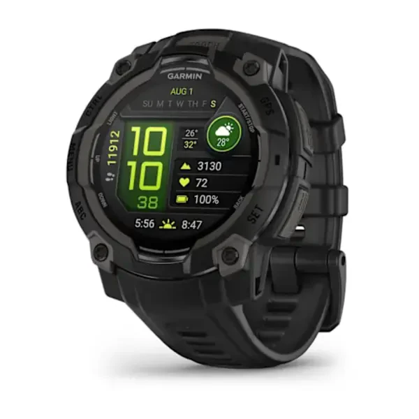 Garmin Instinct® 3 – 45 mm, AMOLED išmanusis sportinis laikrodis  Juodas su juodu dirželiu