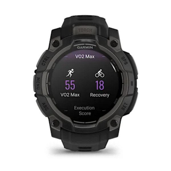 Garmin Instinct&reg; 3 &ndash; 45 mm, AMOLED i&scaron;manusis sportinis laikrodis  Juodas su juodu dirželiu
