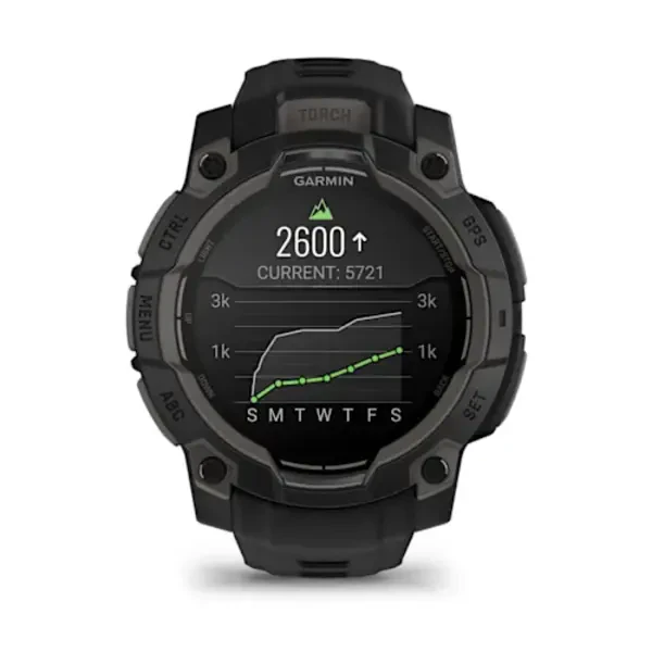 Garmin Instinct® 3 – 45 mm, AMOLED išmanusis sportinis laikrodis  Juodas su juodu dirželiu