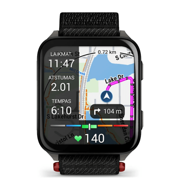 Garmin Venu® X1 Juodas su pilka titano nugarėle ir juodu nailoniniu dirželiu