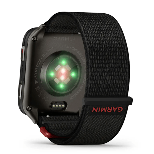 Garmin Venu® X1 Juodas su pilka titano nugarėle ir juodu nailoniniu dirželiu