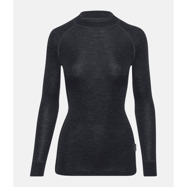 Termo marškinėliai Thermowave mot. Merino Active warm ilgom rankovėm juodi melanžiniai
