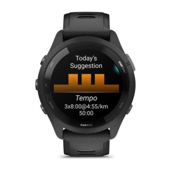 Garmin Forerunner 265 išmanusis sportinis laikrodis (Juodos spalvos)