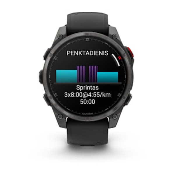 Garmin fēnix® 8 Pro 47 mm, AMOLED Sapphire DLC Titanium išmanusis sportinis laikrodis (Pilkos anglies spalvos) 