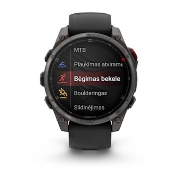 Garmin fēnix® 8 Pro 47 mm, AMOLED Sapphire DLC Titanium išmanusis sportinis laikrodis (Pilkos anglies spalvos) 